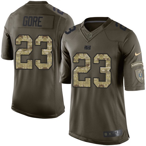 Men's Elite Frank Gore Nike Jersey Green - #23 Salute to Service NFL Indianapolis Colts